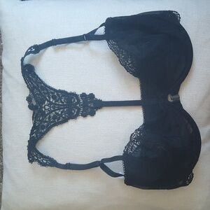 Intimately Free People 34DD Black T-back Lace Front Close Bra